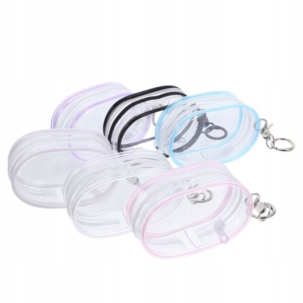 Set aus 6 transparenten Spielzeugtaschen mit Brelok-Halter und Sicherheitsreißverschluss