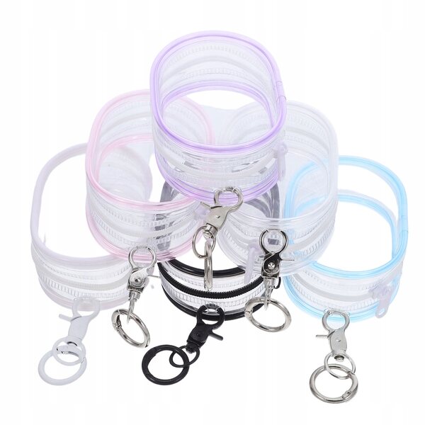 Set aus 6 transparenten Spielzeugtaschen mit Brelok-Halter und Sicherheitsreißverschluss