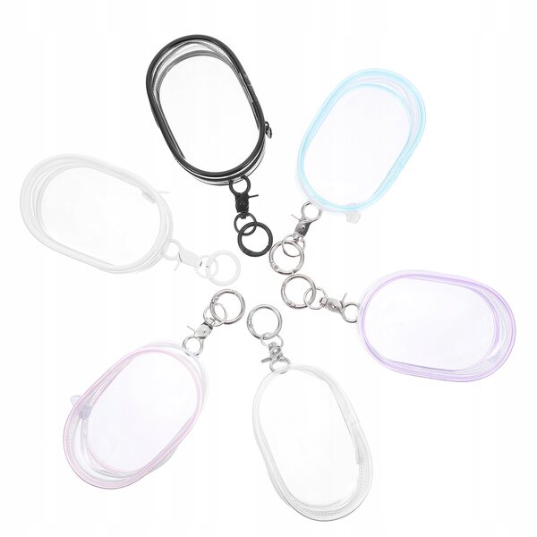 Set aus 6 transparenten Spielzeugtaschen mit Brelok-Halter und Sicherheitsreißverschluss