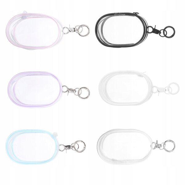 Set aus 6 transparenten Spielzeugtaschen mit Brelok-Halter und Sicherheitsreißverschluss