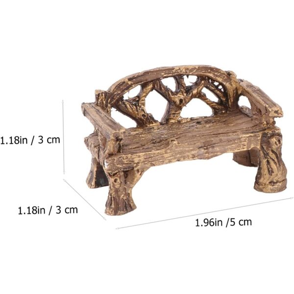 HEMOTON Set 2 Mini Sedie in Resina Marrone per Arredamento Miniatura Casa