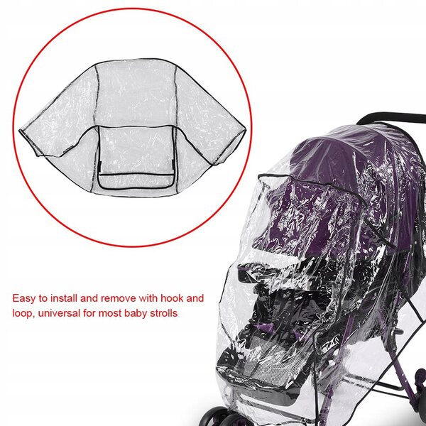 Universelle wind- und regensichere Abdeckung aus transparentem PVC für Kinderwagen