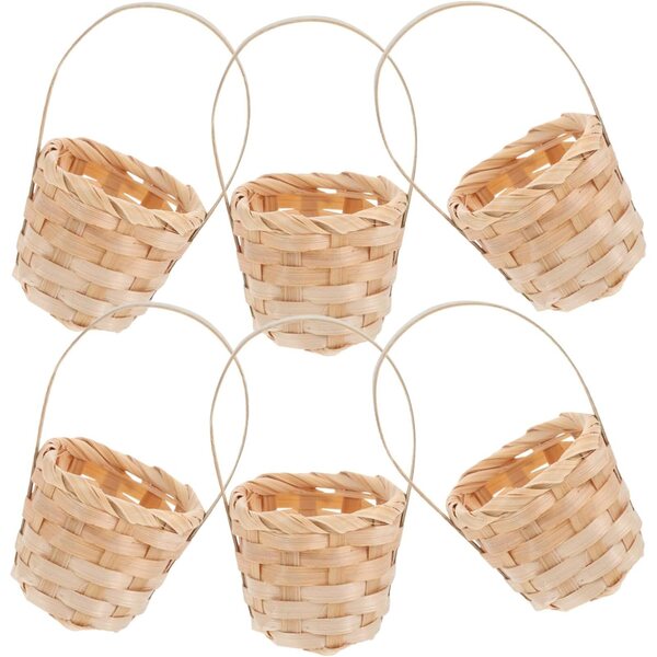 YARNOW 6 Mini Cestini Intrecciati in Rattan Rustici per Bomboniere e Decorazioni