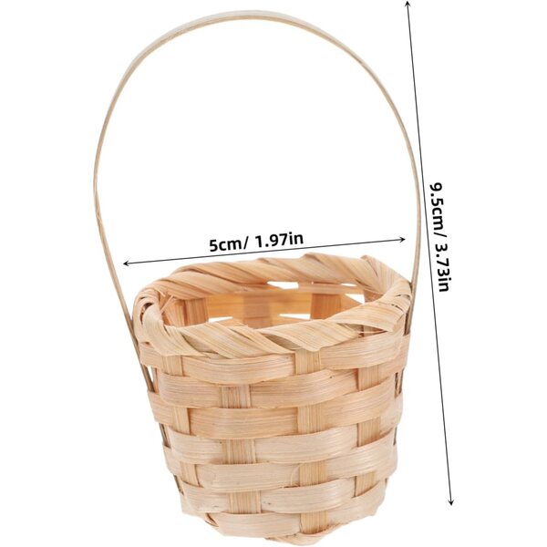 YARNOW 6 Mini Cestini Intrecciati in Rattan Rustici per Bomboniere e Decorazioni