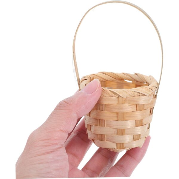 YARNOW 6 Mini Cestini Intrecciati in Rattan Rustici per Bomboniere e Decorazioni
