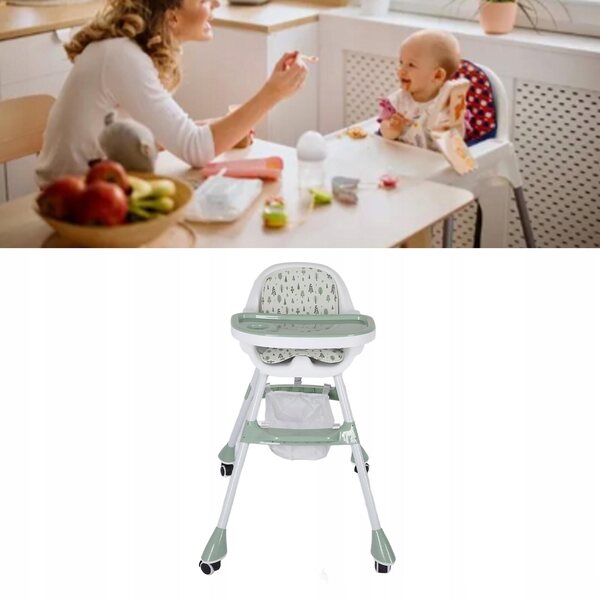 Klappbarer Hochstuhl für Kinder mit doppelter Verstellung und platzsparendem Design