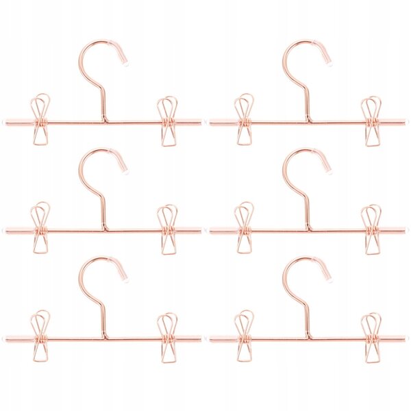 Mini-Puppenkleiderbügel aus roségoldenem Metall, 6 Stück, 7,5 cm