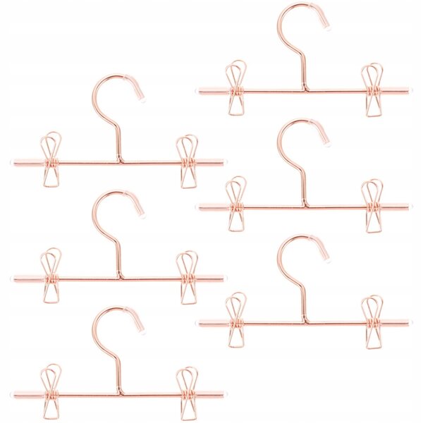 Mini-Puppenkleiderbügel aus roségoldenem Metall, 6 Stück, 7,5 cm