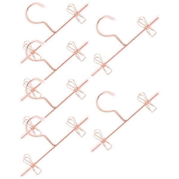 Mini-Puppenkleiderbügel aus roségoldenem Metall, 6 Stück, 7,5 cm