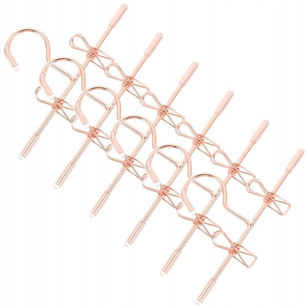Mini-Puppenkleiderbügel aus roségoldenem Metall, 6 Stück, 7,5 cm