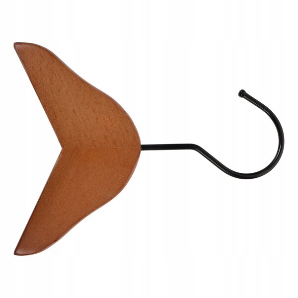 Mini gruccia per bambole in legno beige, accessorio per organizzare abiti in miniatura