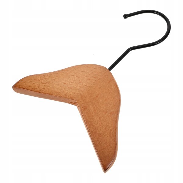 Mini gruccia per bambole in legno beige, accessorio per organizzare abiti in miniatura