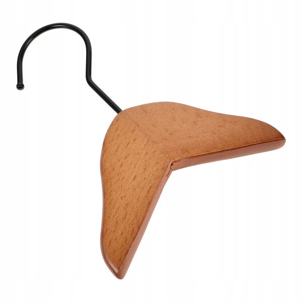 Mini gruccia per bambole in legno beige, accessorio per organizzare abiti in miniatura