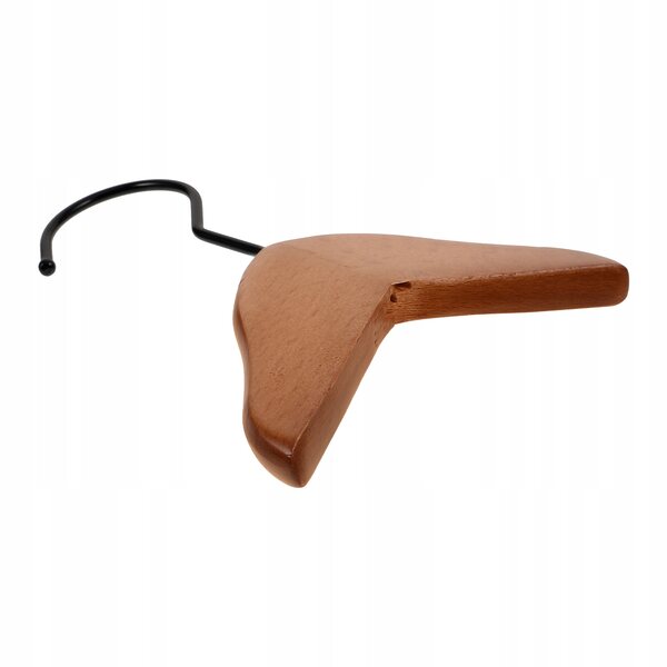 Mini gruccia per bambole in legno beige, accessorio per organizzare abiti in miniatura