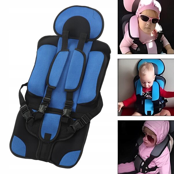 Seggiolino da viaggio di sicurezza per bambini con cinghie regolabili e morbida imbottitura