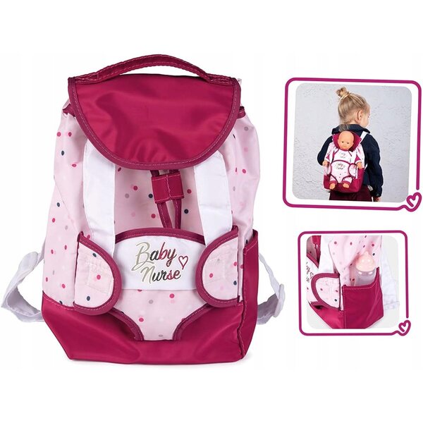 Baby Nurse Smoby 2in1 Puppenrucksack, verstellbar für Kinder ab 3 Jahren