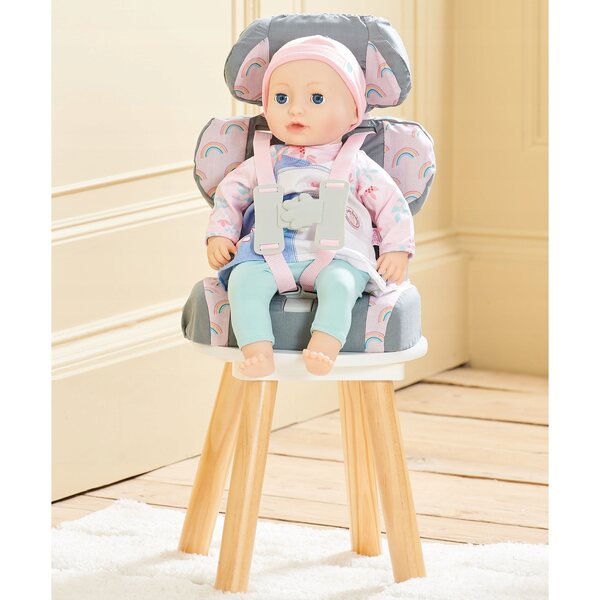 Autositz für Casdon Baby Huggles Puppen bis 46 cm, grau und rosa