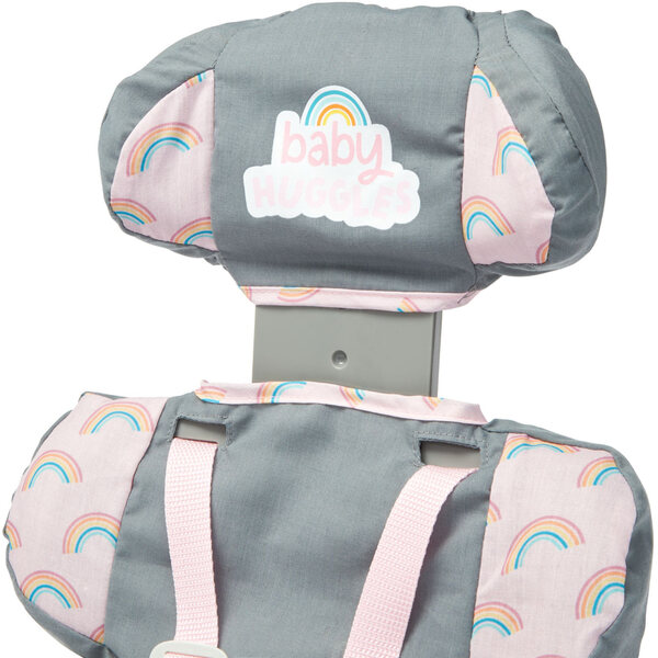 Autositz für Casdon Baby Huggles Puppen bis 46 cm, grau und rosa