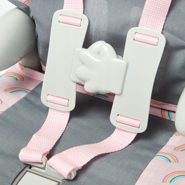 Autositz für Casdon Baby Huggles Puppen bis 46 cm, grau und rosa
