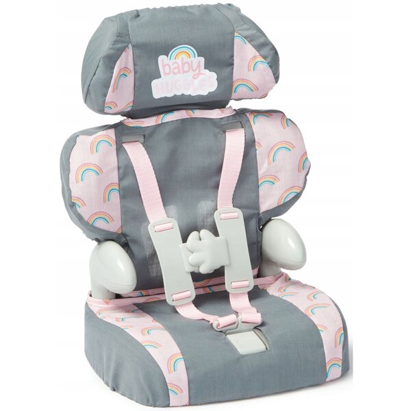 Autositz für Casdon Baby Huggles Puppen bis 46 cm, grau und rosa