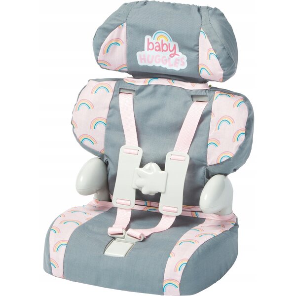 Autositz für Casdon Baby Huggles Puppen bis 46 cm, grau und rosa