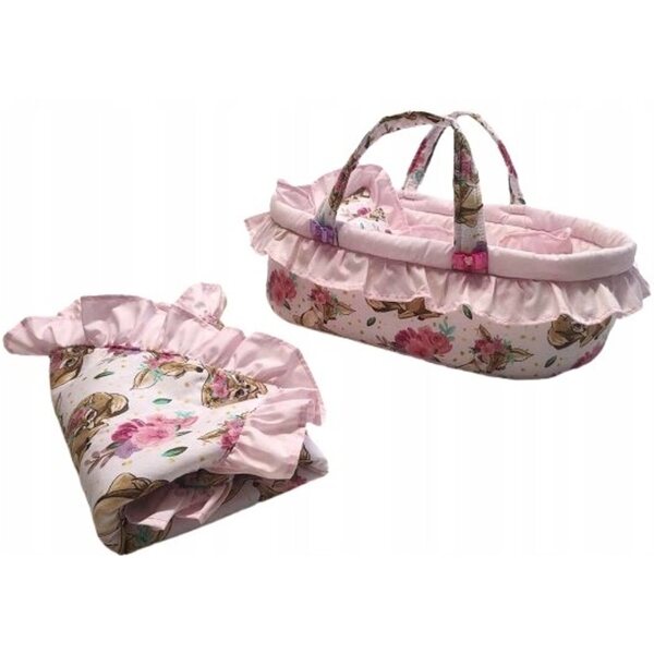 Marsupio per bambole con copertina cuscino e fiocco in cotone Jackmar