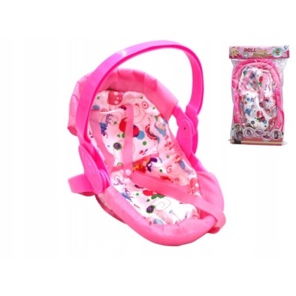 Porta bambole rosa 37 cm in plastica e tessuto per bambini dai 3 anni