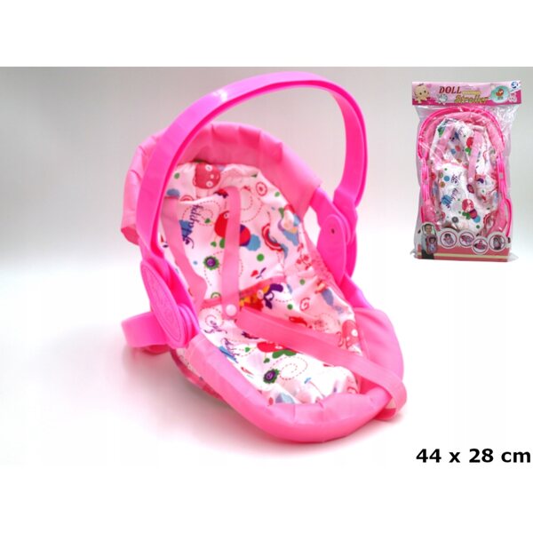Porta bambole rosa 37 cm in plastica e tessuto per bambini dai 3 anni