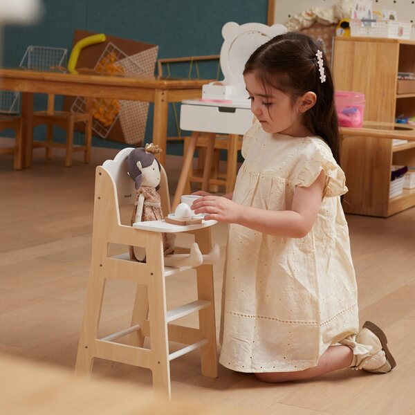 VIGA PolarB - Seggiolino in legno bianco per bambole, 3+ anni, 24x24x51,5 cm