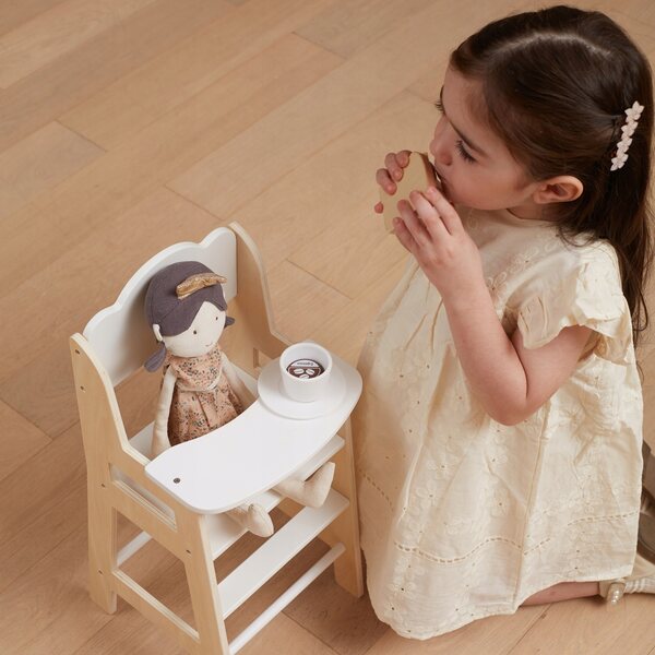 VIGA PolarB - Seggiolino in legno bianco per bambole, 3+ anni, 24x24x51,5 cm