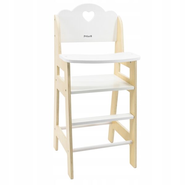 VIGA PolarB - Seggiolino in legno bianco per bambole, 3+ anni, 24x24x51,5 cm