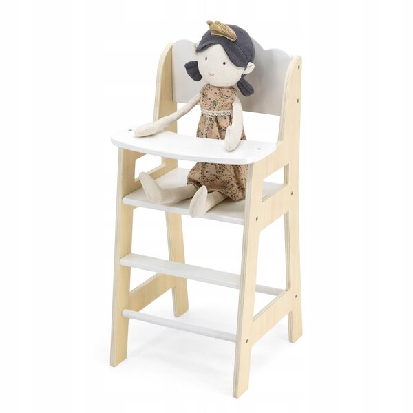 VIGA PolarB - Seggiolino in legno bianco per bambole, 3+ anni, 24x24x51,5 cm