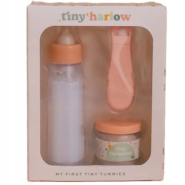 Tiny Harlow Tiny Tummies Puppenset mit magischer Flasche und Glas