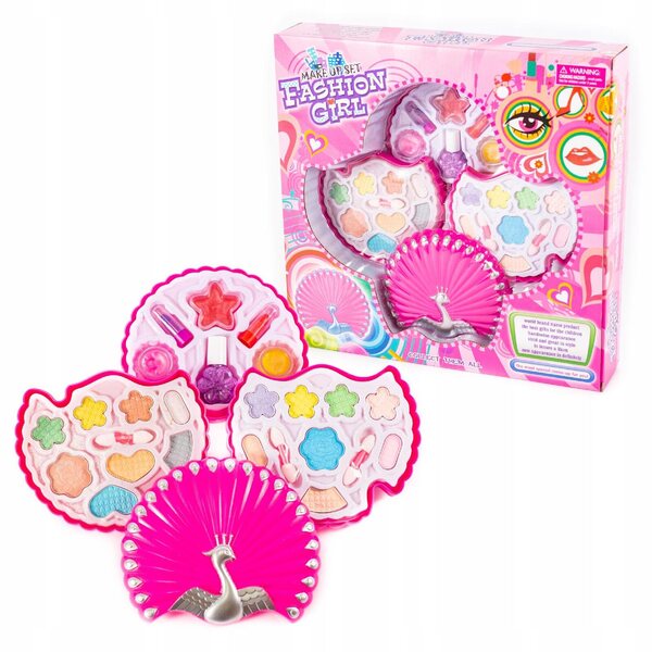 Komplettes Schminkset für Kinder mit Palette und Zubehör in Blumenbox