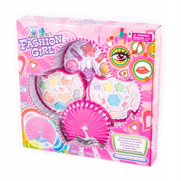 Komplettes Schminkset für Kinder mit Palette und Zubehör in Blumenbox