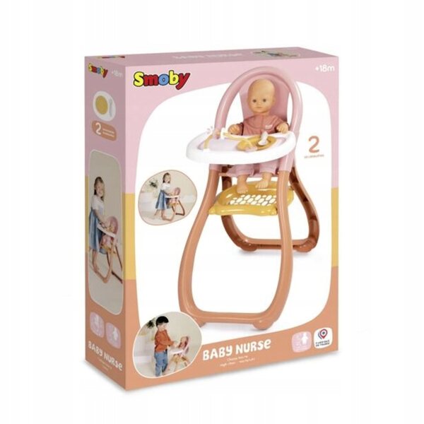 Seggiolino alto Smoby Baby Nurse per bambole fino a 42 cm con accessori