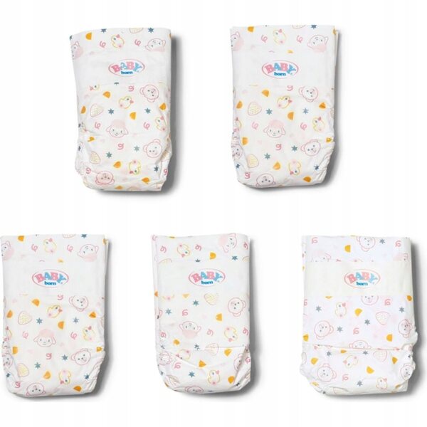 Zapf Creation Baby Born - Set 5 Pannolini Usa e Getta per Bambole 43 cm