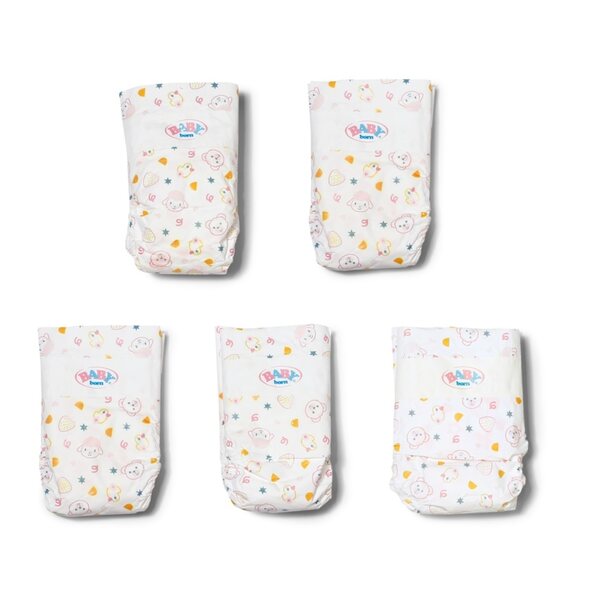 Zapf Creation Baby Born - Set 5 Pannolini Usa e Getta per Bambole 43 cm