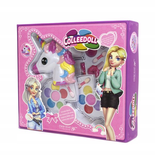 Einhorn-Make-up-Set für Mädchen mit bunter Box und komplettem Zubehör