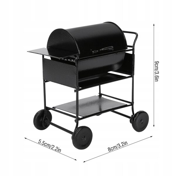 Mini Grill Stand Carretto 1/12 per Casa delle Bambole, Altamente Realistico