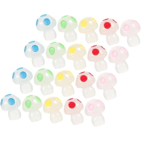 Toyvian 50 pezzi mini funghi fosforescenti in resina per decorazioni da giardino