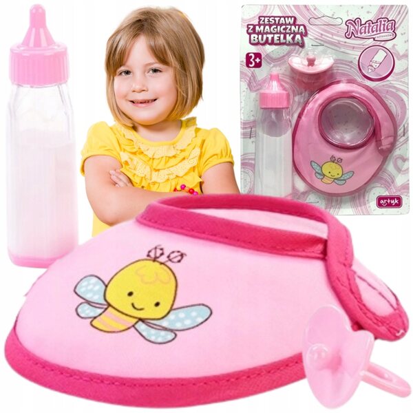 Natalia Puppenpflegeset mit Zauberflasche, Schnuller und Lätzchen