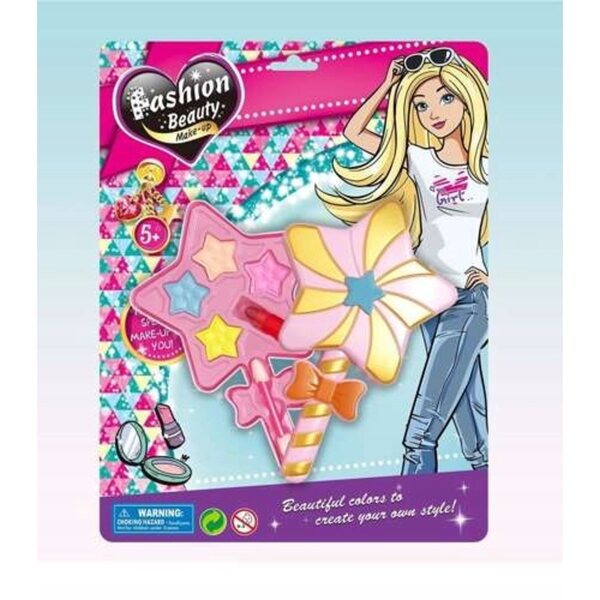 Puppen-Make-up-Set mit 5 Lidschatten, Applikator und Lippenstift für Kinder ab 3 Jahren