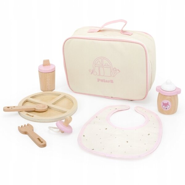 Puppenfütterungsset aus Holz mit Viga-Tasche, für Kinder ab 3 Jahren