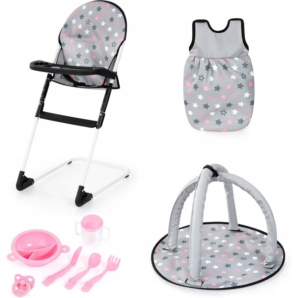 Grande set di accessori per bambole con letto, sedia, borsa e copertina