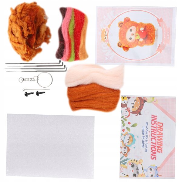 Set per feltro a secco con lana per creare bambole pecora, kit DIY per principianti
