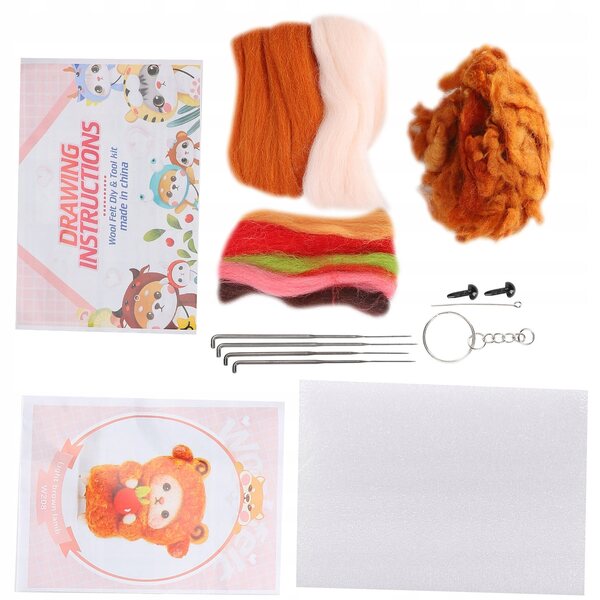 Set per feltro a secco con lana per creare bambole pecora, kit DIY per principianti