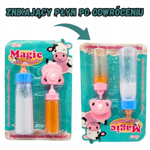 Magiche bottiglie di latte e succo che scompaiono per le bambole MEGADIDI 3+