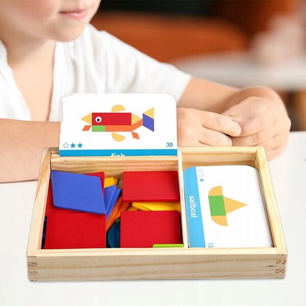 Montessori-Holzpuzzle-Set mit geometrischen Formen für Kinder, 90 Teile