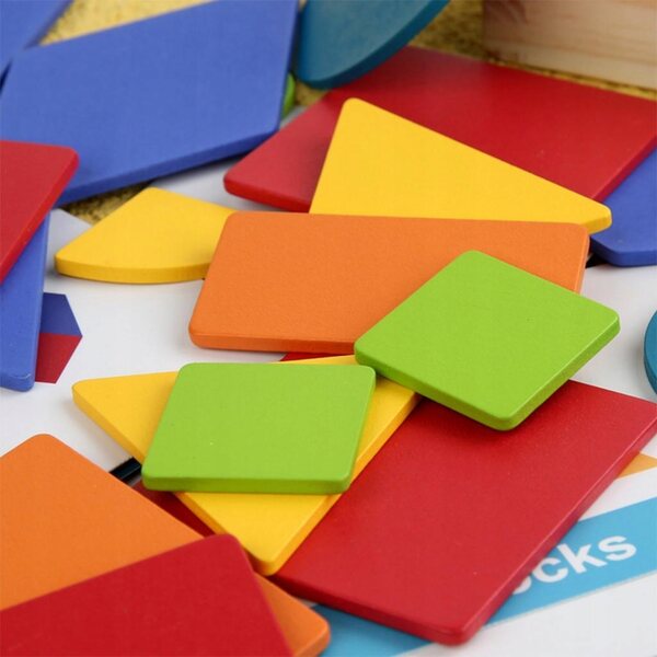 Montessori-Holzpuzzle-Set mit geometrischen Formen für Kinder, 90 Teile
